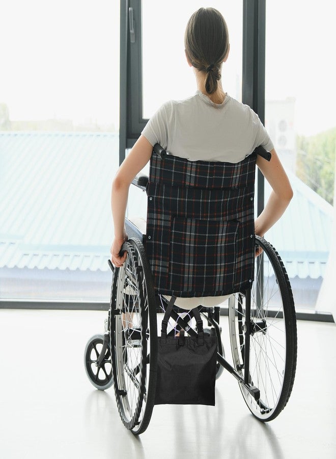 Threlaco 2 Pcs Urine Drainage Bag Holder Canvas Catheter Bag Covers for Wheelchairs Chair Bed Under Basket with Adjustable Straps for Foley Infusion Nephrostomy Bags, 15 x 11 x 9 in(Black) - Image 5